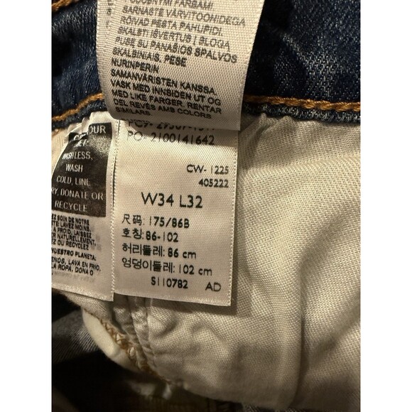 LEVIS Jeans Mens 34x32 502 Regular Taper Stretch Blue Denim Sits below Waist NEW - Picture 9 of 9